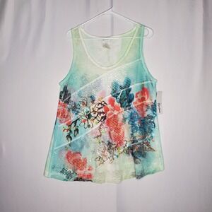 Rock Candy Sheer Top Women Large Mesh Sequin Lace Floral Y2K Artsy Fairy Asian